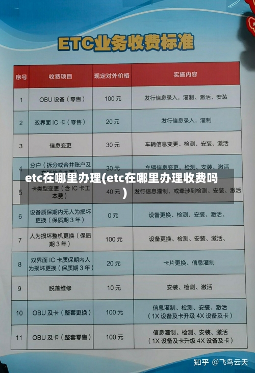 etc在哪里办理(etc在哪里办理收费吗)