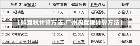 【购置税计算方法,广州购置税计算方法】