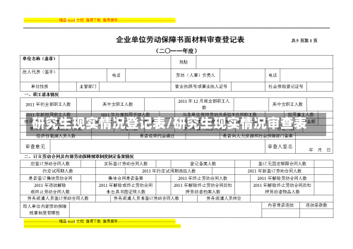 研究生现实情况登记表/研究生现实情况审查表