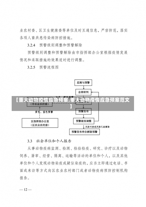 【重大动物疫情应急预案,重大动物疫情应急预案范文】