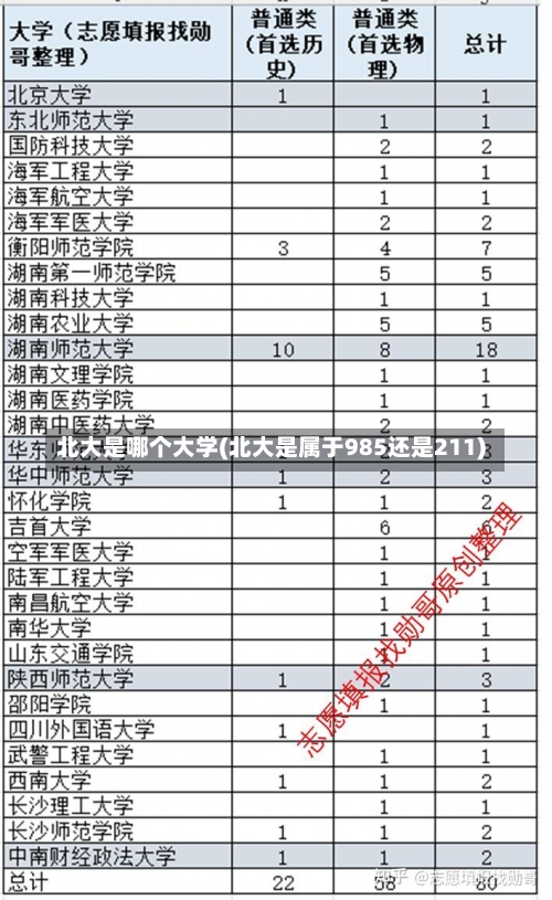 北大是哪个大学(北大是属于985还是211)