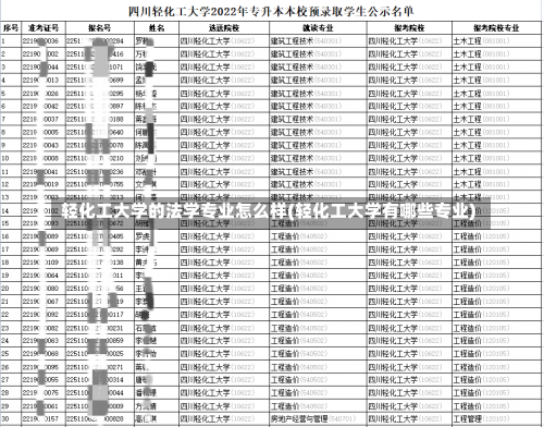 轻化工大学的法学专业怎么样(轻化工大学有哪些专业)