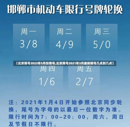 【北京限号2023年5月份限号,北京限号2021年3月最新限号几点到几点】