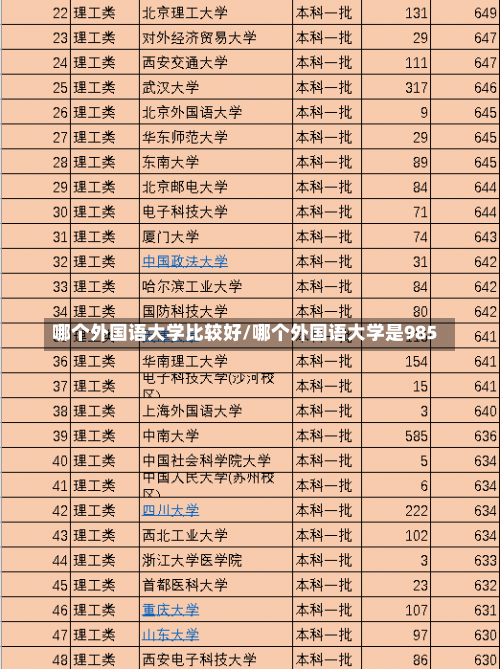 哪个外国语大学比较好/哪个外国语大学是985