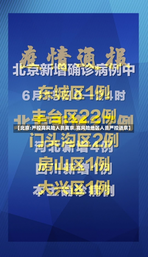 【北京:严控高风险人员离京,高风险地区人员严控进京】