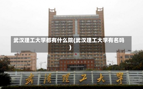 武汉理工大学都有什么院(武汉理工大学有名吗)