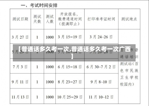 【普通话多久考一次,普通话多久考一次广西】