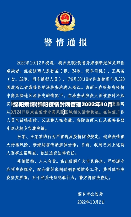 绵阳疫情(绵阳疫情封闭管理2022年10月)