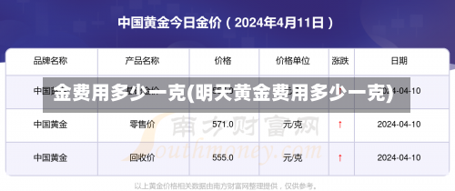 金费用多少一克(明天黄金费用多少一克)