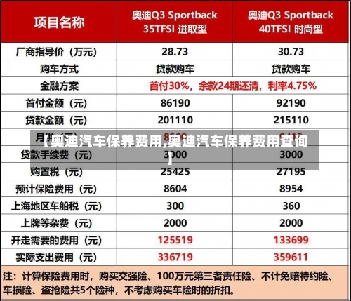 【奥迪汽车保养费用,奥迪汽车保养费用查询】