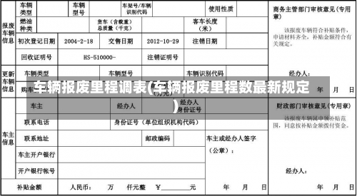 车辆报废里程调表(车辆报废里程数最新规定)