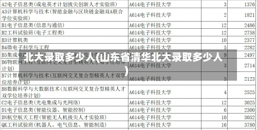 北大录取多少人(山东省清华北大录取多少人)