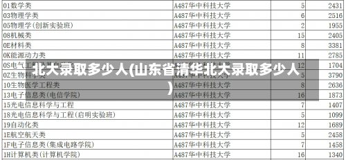 北大录取多少人(山东省清华北大录取多少人)